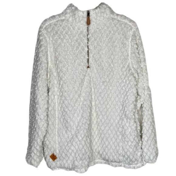 Simply Southern Tops Simply Southern Simply Fuzzy White Half Zip